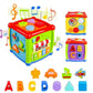 Swadesi Krafts Activity Cube Toy, ShapesColourVehicleAlphabets Sorter Blocks Along With Music Early Educational Toys For Tod