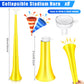 Sosation 4 Pieces Collapsible Stadium Horn 24 Inch Vuvuzela Plastic Trumpet Horn Blow Noisemakers For Sporting Events Graduation Games School Sports Party Supplies Favors Accessories(Yellow)
