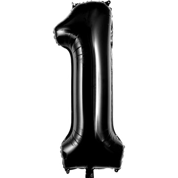 Large Black Number 1 Balloons, 40 Inch Foil Balloons, Giant Number Balloons For Women/Men Birthday Party Anniversary Celebration