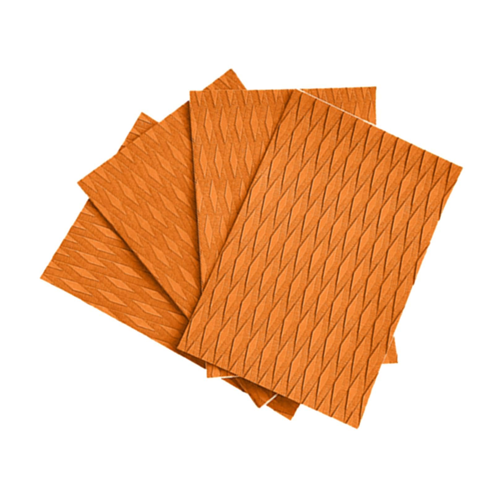 LICHTS 4Pcs EVA Deck Grip Mats Non Slip Surfboard Traction Pads for Skateboard Kayak Orange