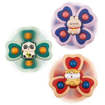 3Pcs Alasou Panda Suction Cup Spinner Toys For Baby Christmas Stocking Stuffers Gifts|Novelty Spinning Tops Bath Toys For Kids A
