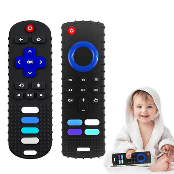 Silicone Teether Toys For Babies 3-6,12,18 Months,Infants Tv Remote Control Shape Chew Toys For Sensory Exploration And Teething Relief,Bpa Free,Freezable
