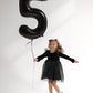 Black Number 5 Balloon 40 Inch, 5 Balloon Number, 5Th Birthday Decorations, Black Party Supplies For Boys Girls