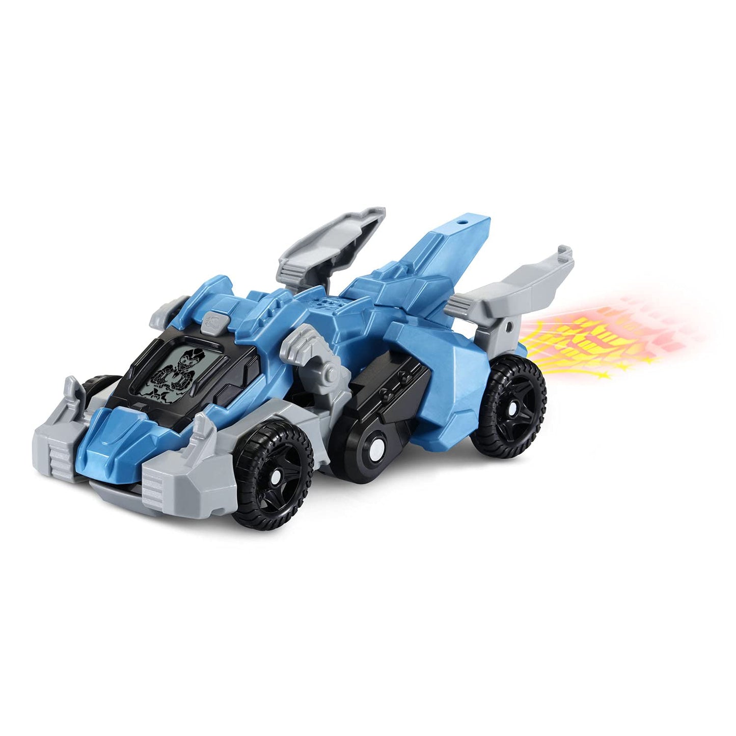 VTech Switch and Go Race Car - Velociraptor Model, Blue with Grey Color, Fun Transforming Toy for Kids