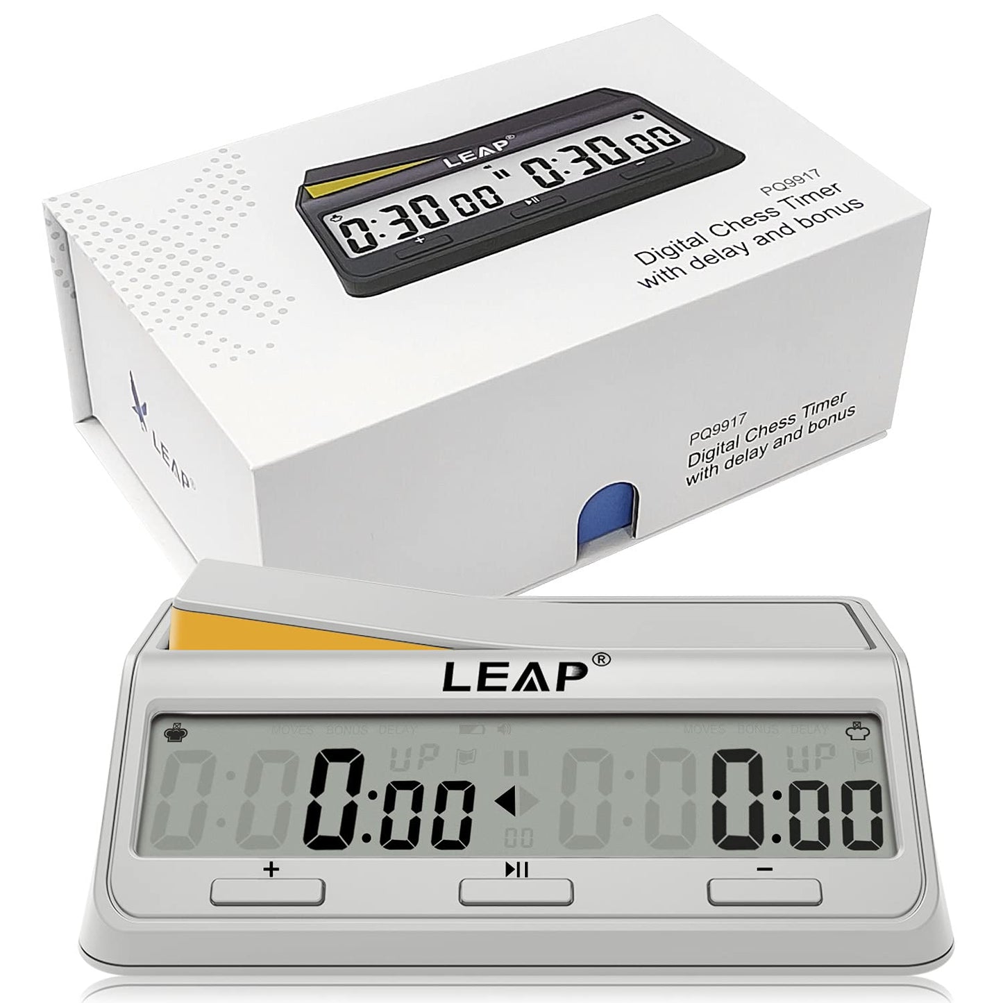 Leap Chess Clock Programme Updated Digital Timer Advanced For Game And Chess Timer With Bonus & Delay Count Down Up Alarm Milk White