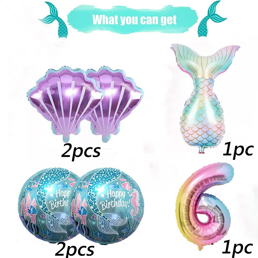Mermaid Birthday Decoration Mermaid Balloons Kit Sea Balloon Mermaid Foil Balloon Mermaid Tail Balloons For Girls Mermaid Party