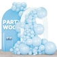 PartyWoo Blue Balloons Pack of 120 - 18"/12"/10"/5" Rubber Pastel Blue for Birthday and Party Decorations