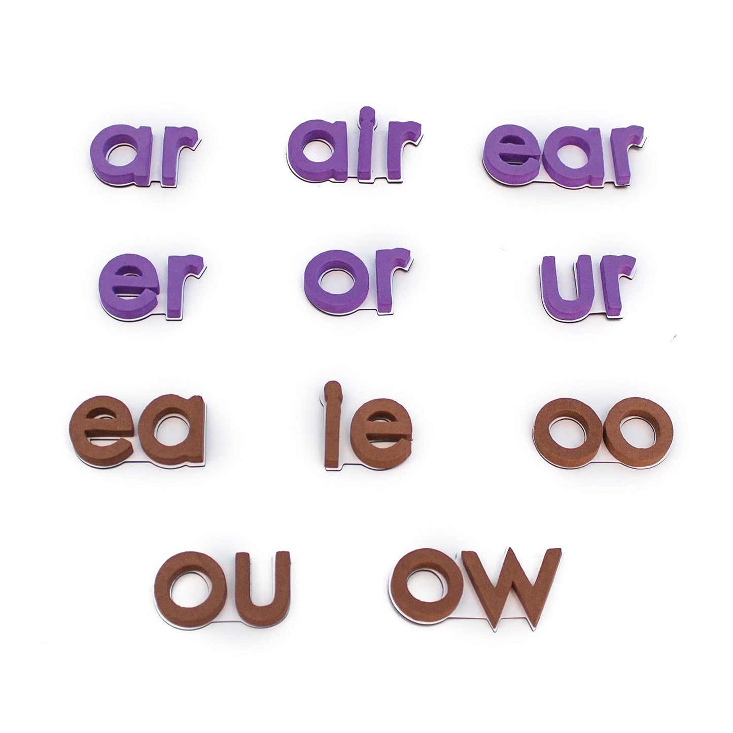 Junior Learning Vowels Print Rainbow Set of 28, White, 1.96 H x 5.91 L x 7.8 W (JL602)