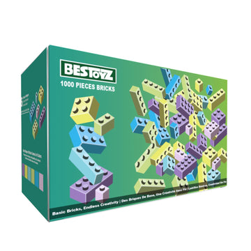 Building Bricks 1000 Pieces In Pastel Colors, Classic Building Blocks Toys For Boys & Girls, Bulk Basic Brick Tiles Building Toys For Kids Aged 4+