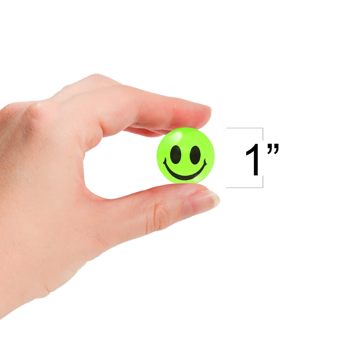 Artcreativity Glow In The Dark Smile Face Bouncy Balls - Bulk Pack Of 36, 1 Inch High Bounce Balls For Kids, Christmas Party Favors, Goodie Bag Stuffers For Boys And Girls