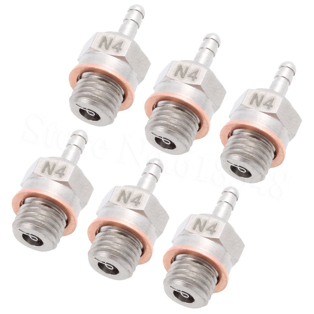 6PCS Hobbypark 70117 Glow Plug #4 N4 Spark Medium Hot Nitro Engine Parts for Traxxas Redcat HPI HSP 1/8 1/10 RC Car Truck Buggy