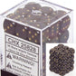 Black with Gold Opaque Dice 12mm D6 Set of 36