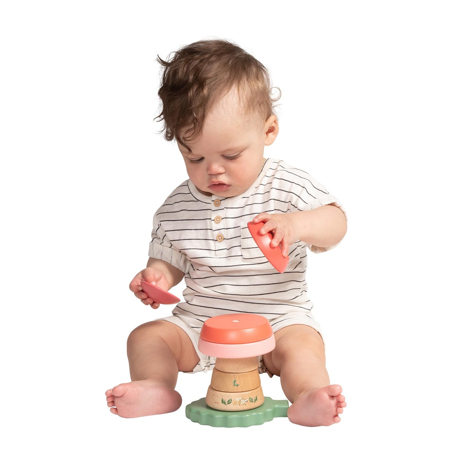 Manhattan Toy Folklore Fun-Gi Magnetic Wooden Toadstool Shaped Stacking Toy For Babies 12 Months And Up