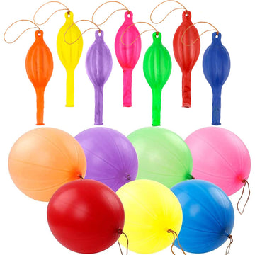 Rubfac 36 Punch Balloons Punching Balloon Heavy Duty Party Favors For Kids, Bouncy Balls With Rubber Band Handle For Birthday Pa