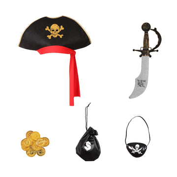 Cuteshower Girls Pirate Costume For Kids Halloween Dress Up Pirate Pretend Cosplay 5-7 Years