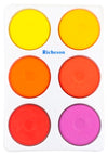 Jack Richeson Tempera Cakes, Large Size, Assorted Warm Colors, Set Of 6