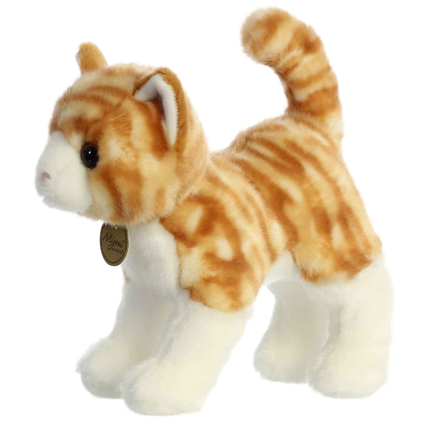 Aurora® Miyoni® Orange Tabby Cat Stuffed Animal - 10" Lifelike Detail, Polyester