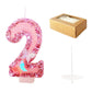 Birthday Candles Number 2,Pink Glitter Happy Birthday Cake Candles Handmade Sequin Numeral Candle