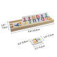 Mexican Train Dominoes Set With Numbers And 8 Wooden Racks, Double 12 Domino Travel Set With Wooden Hub, 91 Colored Domino Tiles
