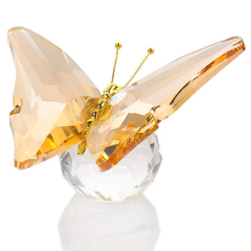 Movdyka Crystal Butterfly Decor Figurines Gifts For Women, Yellow Glass Butterfly Craft Desk Office Dcorations Table Centerpiece