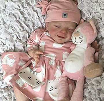 Fa Rich Reborn Baby Dolls - 18 Inches Realistic Newborn Sleeping Girl Dolls Baby For Girls, Lifelike Soft Full Body Vinyl Silico