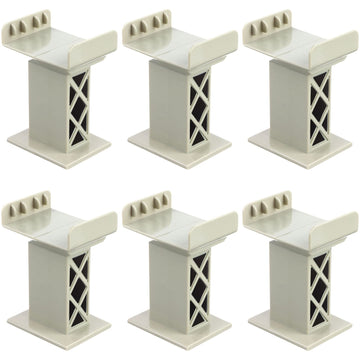 Ioffersuper 6 Pcs Train Bridge Pier Track Railway Accessories Multi Level Support Risers High Level Blocks Compatible All Major