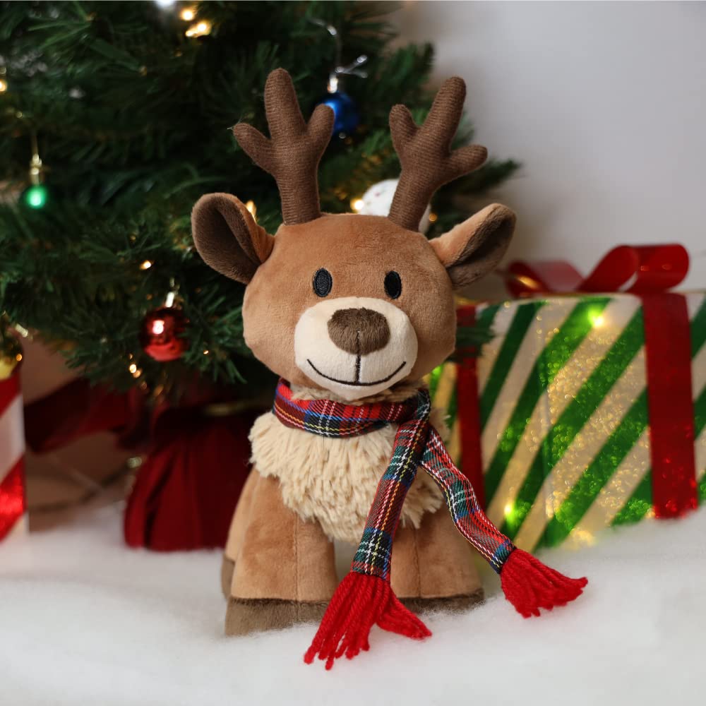 Plushible Plush Reindeer Stuffed Animal - Holiday Deer Characters With Antlers Toy For Girl, Boy, Baby, And Toddler - Christmas