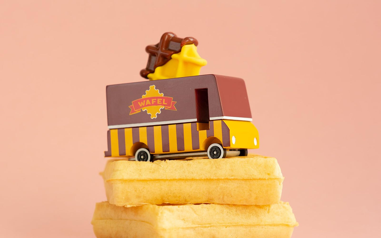 Candylab Toys CANDYCAR Wooden Food Truck Collection - Waffle Van  enhanced Handcrafted Beech Wood Toy Car