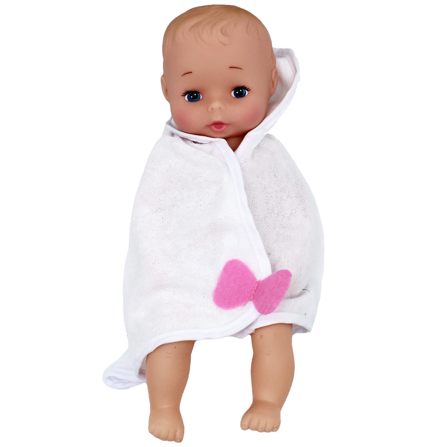 Baby's First Softina Bathtime Set - Realistic Skin, White Bath Towel, Safe for Ages 1+, Model 51150-2