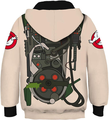 Toddler Kids Halloween Hoodie Cosplay Costume Ghoul Hunter Printed Sweatshirt Jacket,Zipper,Xsmall