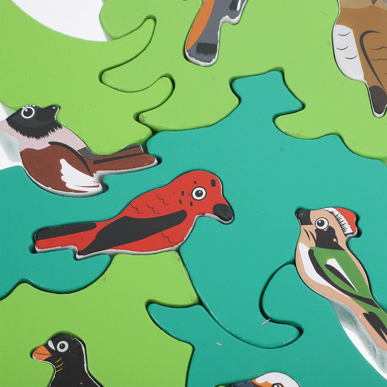 TOYANDONA 1 Set of Baby 3D Jigsaw Puzzle Wooden Tree Bird Shaped Montessori Toy Educational Preschool Learning Toys for Infant T