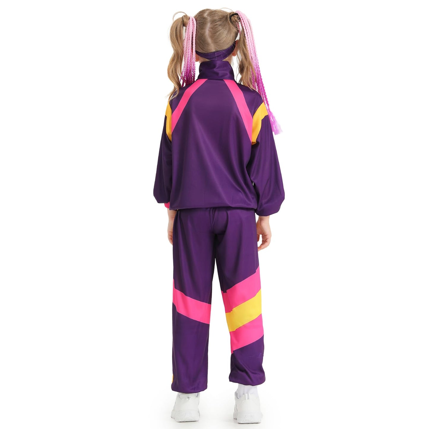 Nenahot Kids 80s Tracksuit Hip Hop Costume Retro Sportswear Sets 80s Colorblock Jacket Outfits for Boys Girls