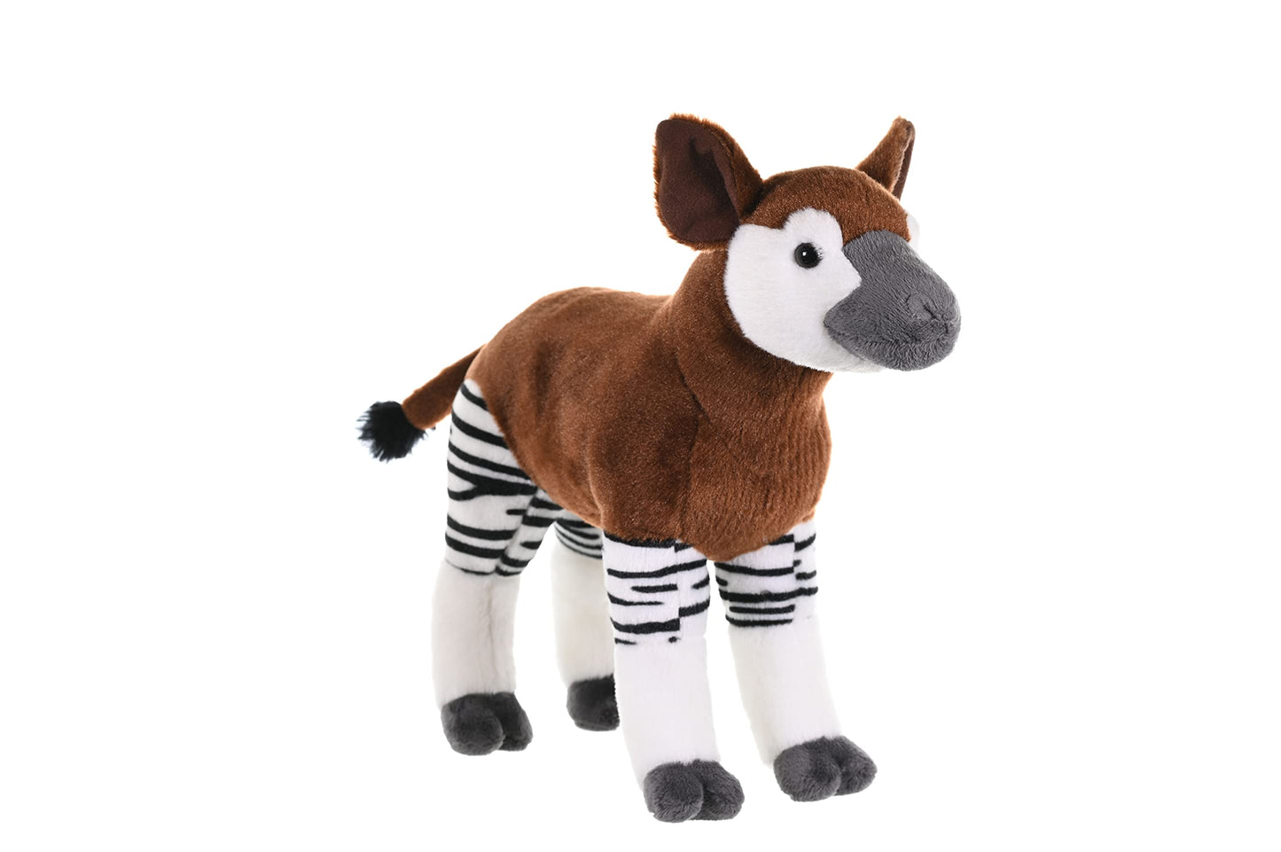 WILD REPUBLIC Okapi Plush Toy, 12 Inch Cuddlekins, Brown & White Polyester Stuffed Animal, Model 11651