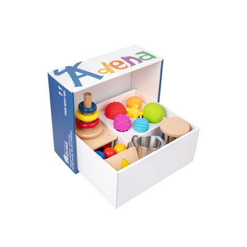 Adena Montessori Play Kit For 7-8 Months Baby,9 In 1 Learning Educational Toys For Toddler,Include Object Permanence Box,Differe