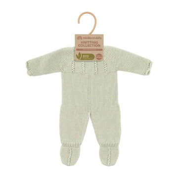 Miniland Clothes for Dolls 15 3/4'' Knitted Pajama Green Color - ECO, Made in Spain, Quality, Role Play, Educational