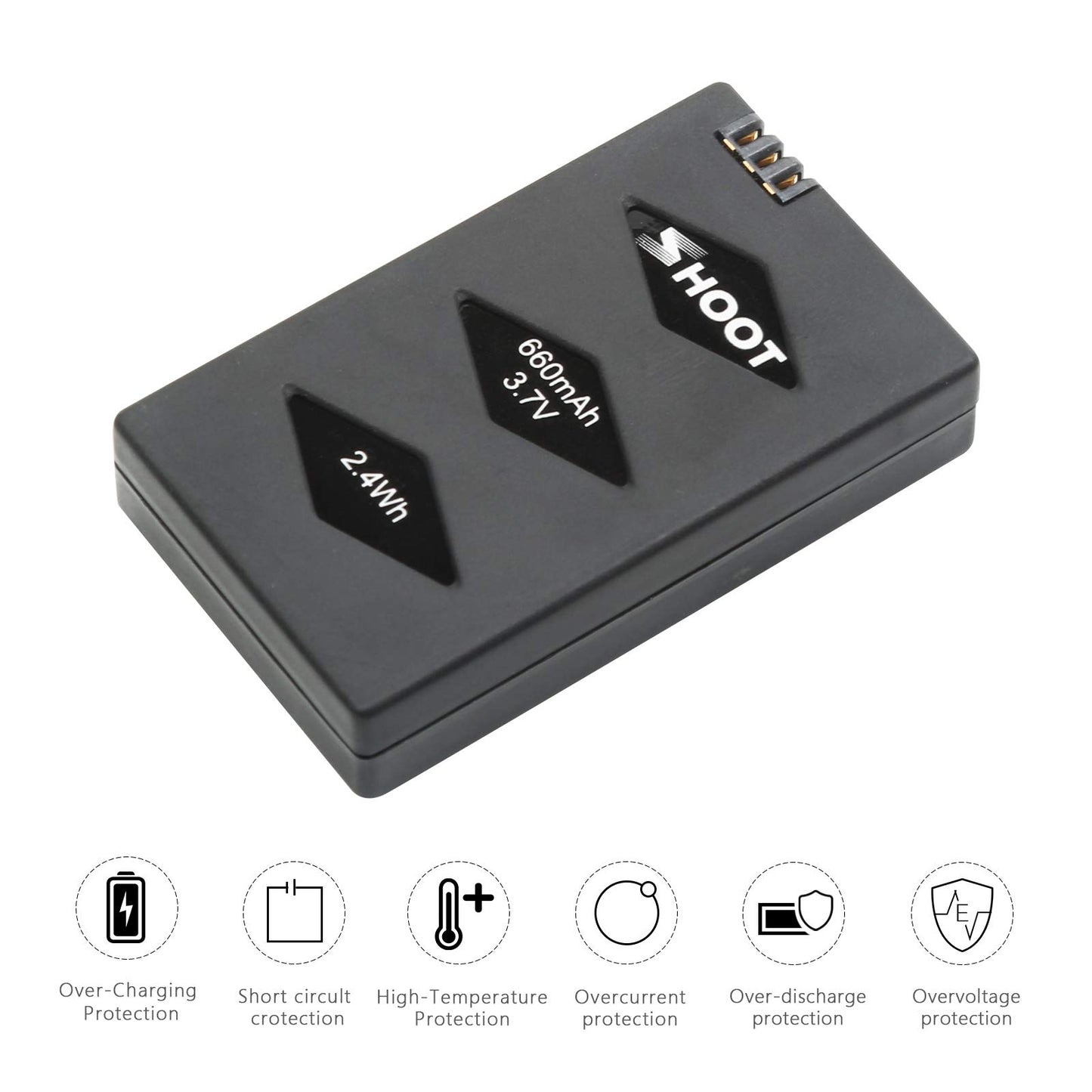 D&F Replacement Battery 3 Pack 660mAh Battery with Rechargeable Charger for Parrot MiniDrone Jumping Sumo,Swing,Mambo,Parrot Min