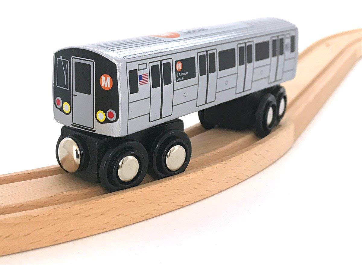Muni Pals Munipals New York City Subway Wooden Railway (B Division)Child Safe And Tested Wood Toy Trains (B Train)