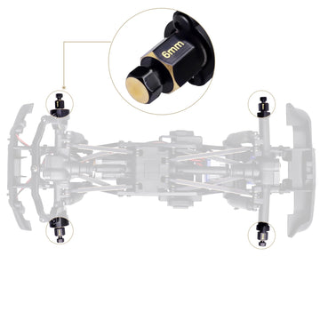 HobbyPark Brass Hex Extension 6mm for TRX4M RC Crawler - Wheel Hex Hubs Extenders & Offset Spacers Replacement of 9750