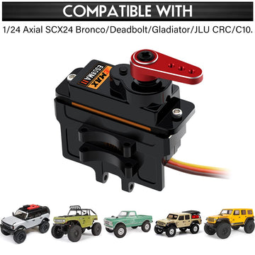 EPINON for AXIAL SCX24 Servo Metal Gear EMAX RC Servo Steering Servo with Servo Mount Bracket and Arm SCX24 Upgrade Parts (Red)