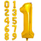 Pigetale 40 Inch Gold Large Number 1 Balloon For 1St Birthday Decoration, Giant Jumbo Self Inflating Foil Number Balloons 0-9 Fo