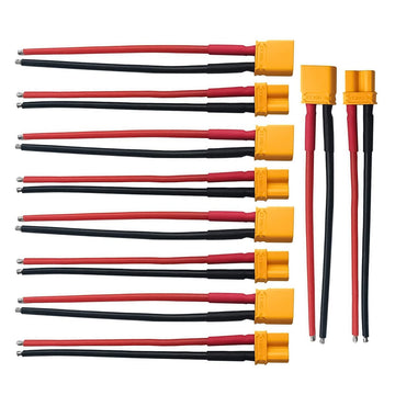 5Pairs XT30 Plug Male Female Connector with 100mm 16AWG Silicone Wire for RC LiPo Battery FPV Drone