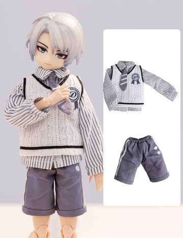 Ymy23 Ymy25 Ob22 Ob24 Doll Clothes Shirt Tie Waistcoat Boys Uniform Set Doll Body Clothes Blythe (Curry)