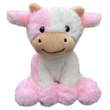Bsvome 9 Inches Cow Stuffed Animal Soft Plush Cute Cow Doll For Boys Girls (Pink Cow)