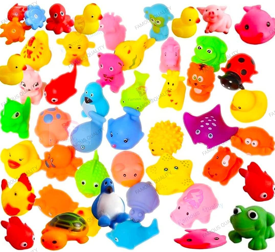 Famous Quality Most Popular Sound Chu Chu With Bath Toys (Set Of 12 Animals, Multi Color)