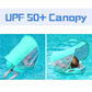 HECCEI Baby Swim Float with Removable Canopy, UV-Proof, Medium, Green, Compatible with Mambobaby Floats