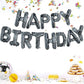 Toniful Black Marble Happy Birthday Balloons Banner,16 Inch Mylar Foil Letters Birthday Sign Bunting For Girls Boys Kids & Adult