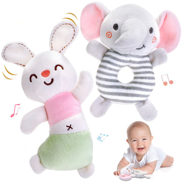 Fpvera Baby Rattles 0-6 Months: Soft Rattle Toy For Babies Newborn Sensory Toys, Baby Developmental Toys 0-3 Months Plush Stuffe