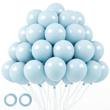 Voircoloria 105Pcs Pale Aqua Balloons 12Inch Party Latex Balloons For Boys Girls Birthday Baby Shower Gender Reveal Wedding Sunf
