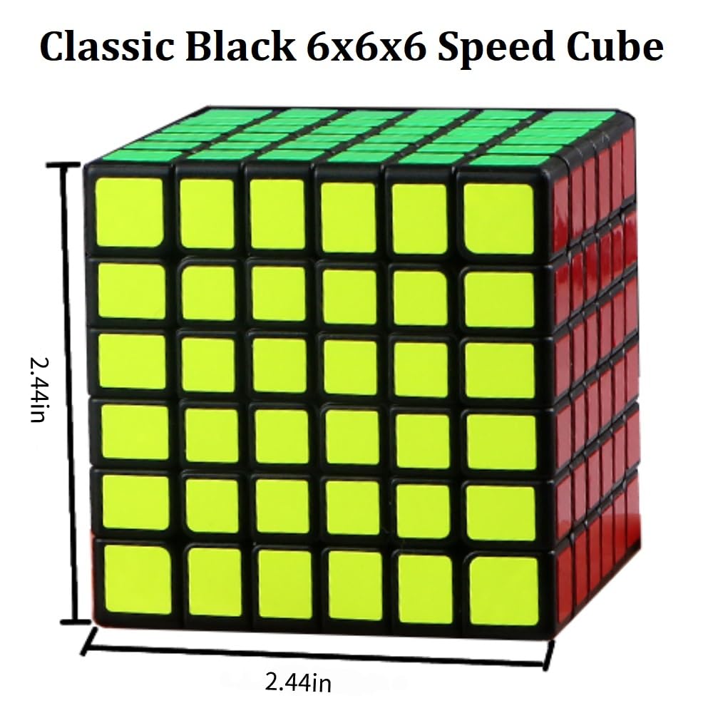 Irrdfo 6X6 Speed Cube, 6X6 Cube Puzzle Black