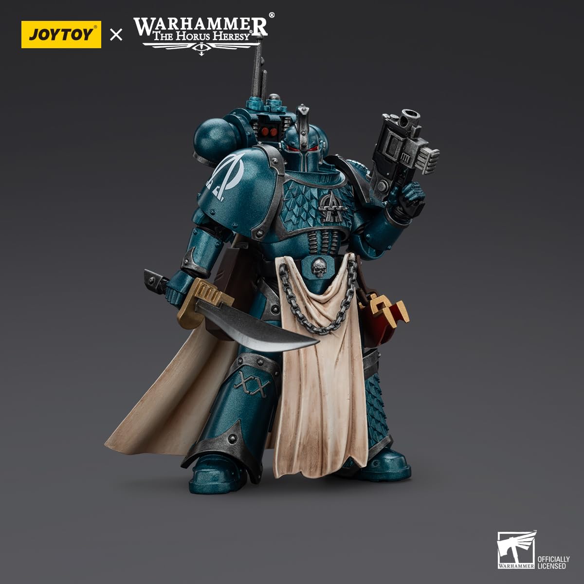 malt-inspiredISE JOYTOY 1/18 Action Figures - Warhammer The Horus Heresy Alpha Legion Legion Praetor with Power decorative replica blade - 5 Highly Posable Collectible Model Ages 15+
